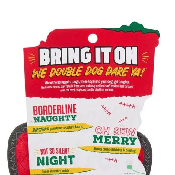 Joyhound Rip Roarin Tough Chew Plush Dog Toy Squeaky Gingerbread House Toss Play - Picture 3 of 3